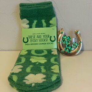 Bath & Body Works Gold Shamrock Horseshoe Pocketbac Sanitizer Holders